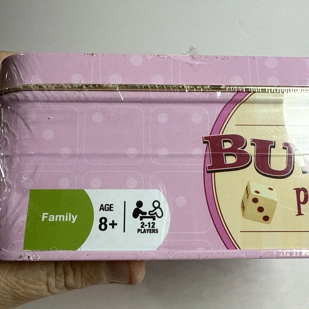 Bunco Party Edition Game 12‎ Invitations Bell Dice Score Cards Tin Sealed NIP